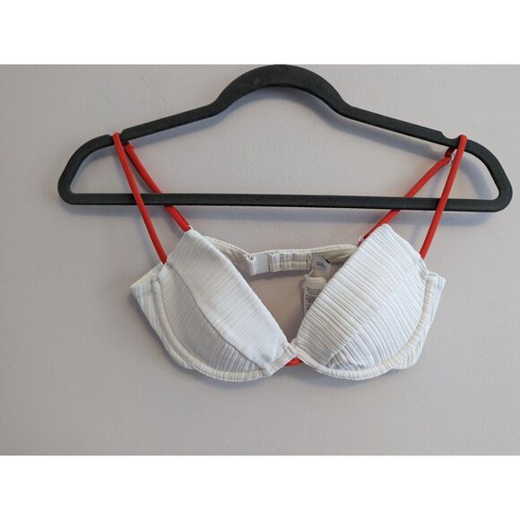 Onia Swim Dalia Bikini Top White and Red size XS Orig. $120 - Picture 2 of 5